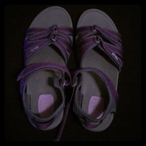 Purple & gray Teva sandals